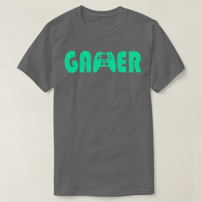 Gamer Gamepad Neon Green T-Shirt (Design Front)
