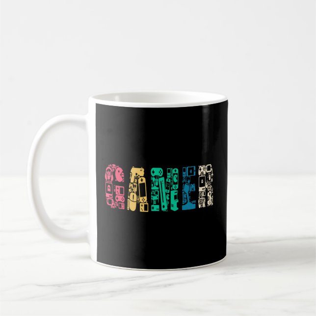 Gamer Gaming Calligram Video Game Coffee Mug (Left)