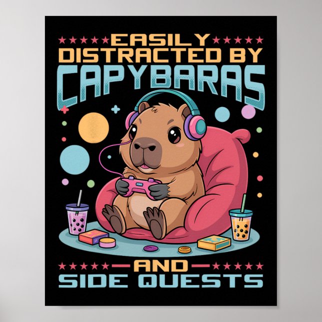 Gamer Gaming Capyra Video Game 1  Poster (Front)