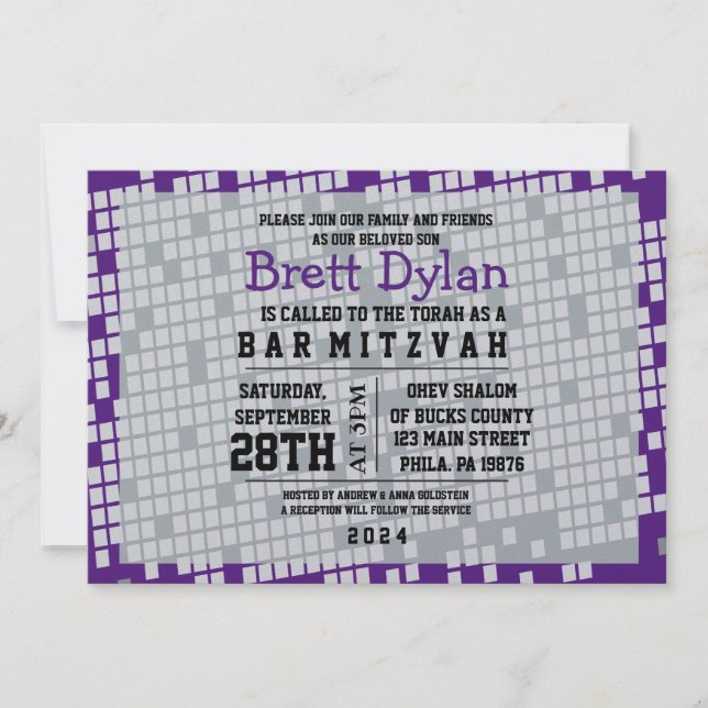 GAMER GAMING DIGITAL Bar Bat Mitzvah Invitation (Front)