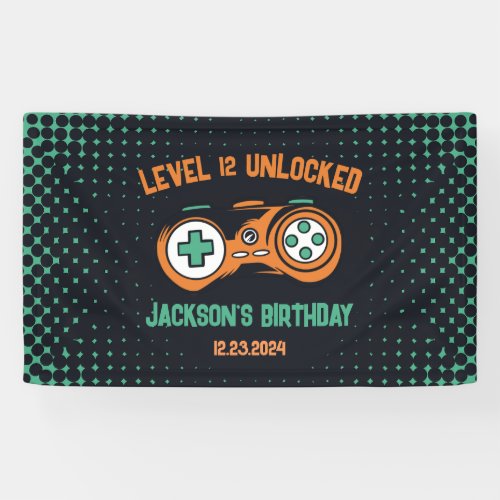 Gamer Gaming Level Unlocked Boys Birthday Party Banner