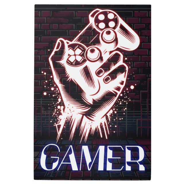 gamer gaming metal print (Front)