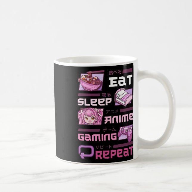 Gamer Gaming Video Games Funny Eat Sleep Anime Gam Coffee Mug (Right)