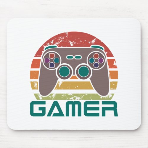 Gamer Gaming Video Games Lover Retro Vintage Mouse Pad