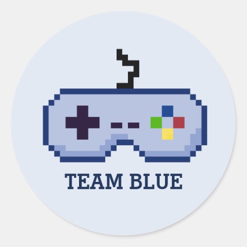 Gamer Gender Reveal Team Blue Stickers