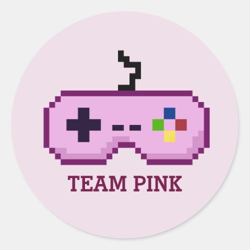 Gamer Gender Reveal Team Pink Stickers