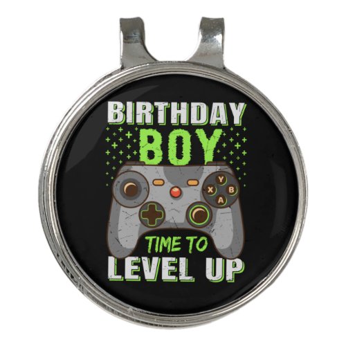 Gamer Gift Birthday Boy Time To Level Up Golf Hat Clip
