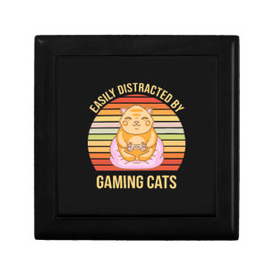 Gamer Gift   Easily Distracted By Gaming Cats Box