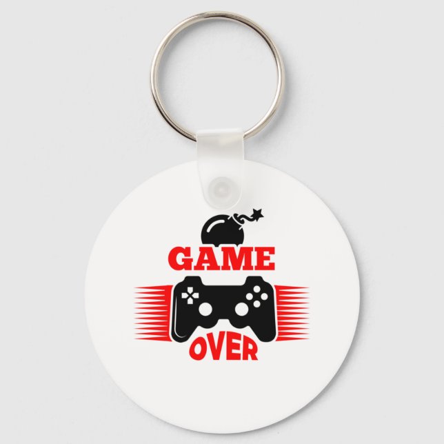 Gamer Gift Game Over Keychain (Front)