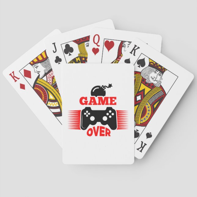Gamer Gift Game Over Poker Cards (Back)