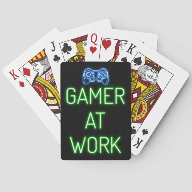 Gamer Gift | Gamer At Work Poker Cards (Back)