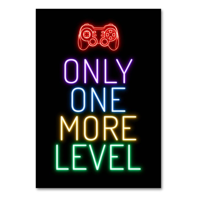 Gamer Gift | Gamer Only One More Level Table Number (Front)