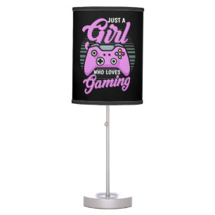 Gamer Gift   Just A Girl Who Loves Gaming Table Lamp