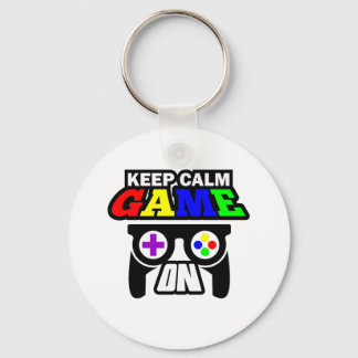 Gamer Gift Keep Calm Game On Keychain