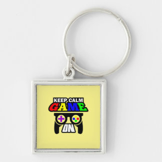 Gamer Gift Keep Calm Game On Keychain
