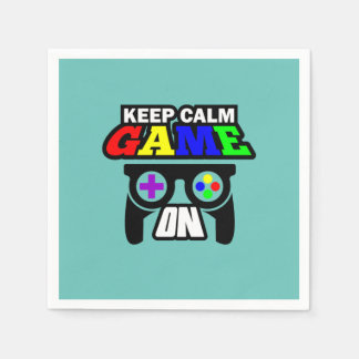 Gamer Gift Keep Calm Game On Napkins