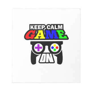 Gamer Gift Keep Calm Game On Notepad