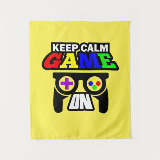 Gamer Gift Keep Calm Game On Tapestry