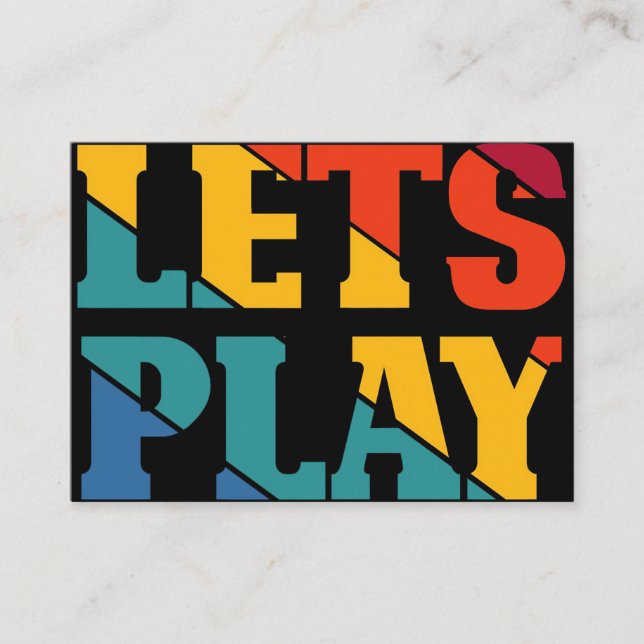 Gamer Gift | Lets Play Funny Gamer Business Card (Front)
