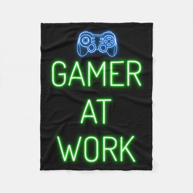 Gamer Gift | Mr. Gamer At Work Fleece Blanket (Front)