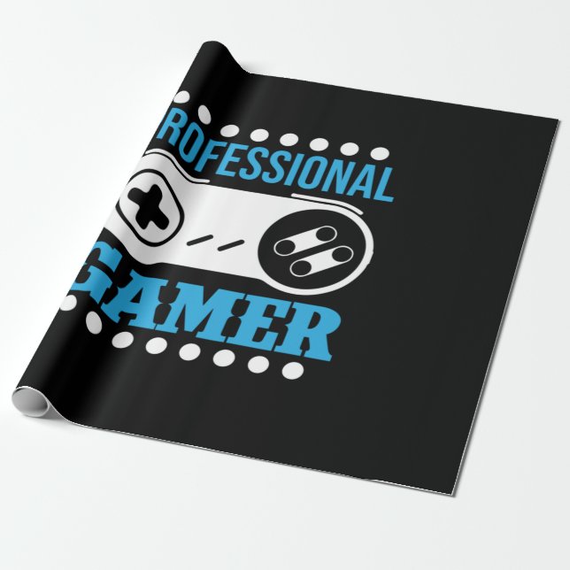 Gamer Gift Professional Gamer Wrapping Paper (Unrolled)