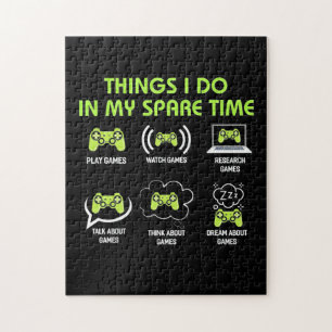 Gamer Gift Things Gamer Do In My Spare Time Jigsaw Puzzle