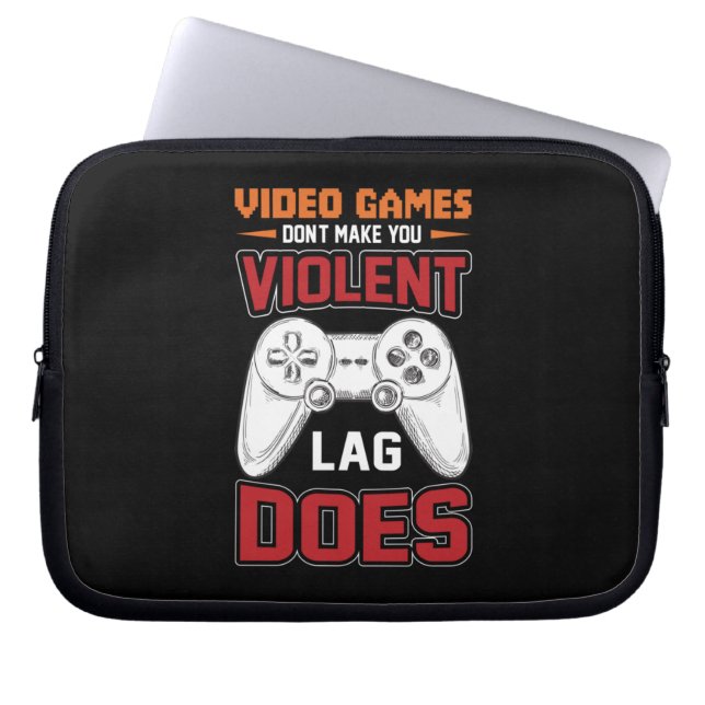 Gamer Gift Video Games Lag Does Laptop Sleeve (Front)