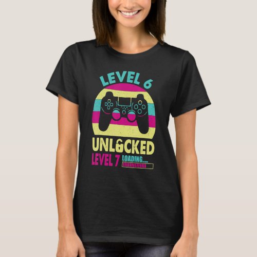 Gamer Girl 6th Birthday For 6 Years Old Level 6 Un T_Shirt