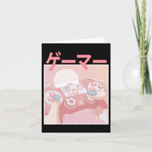 Gamer Girl Anime Kawaii Gaming Cute Video Game Wom Card