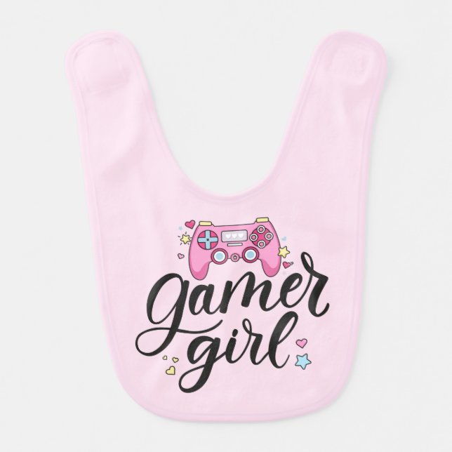 Gamer Girl Baby Bib (Front)