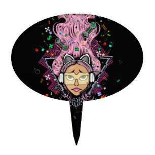 Gamer Girl Cake Topper