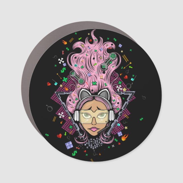 Gamer Girl Car Magnet (Front)