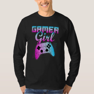 Gamer Girl Cool Video Game Controller Retro T-Shirt