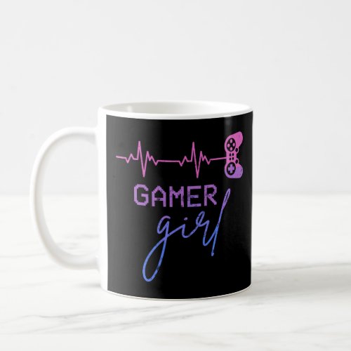 Gamer Girl Cute Heartbeat Gamer for Girl Video Gam Coffee Mug