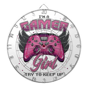 Gamer Girl design Dart Board
