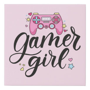 Gamer Girl Faux Canvas Print