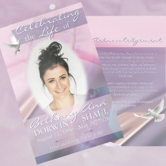 Gamer girl Funeral program life celebration Brochure