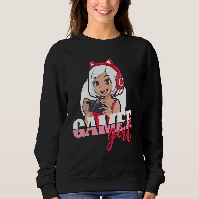 Gamer Girl Gaming Sweatshirt (Front)