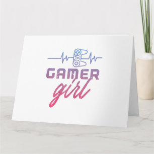 Gamer Girl Heartbeat Gaming  Card