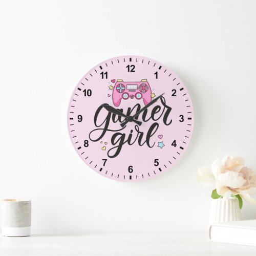 Gamer Girl Large Clock