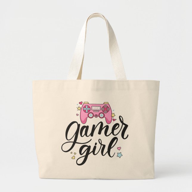 Gamer Girl Large Tote Bag (Front)