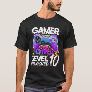 Gamer Girl Level 10 Unlocked Video Game Birthday P T-Shirt