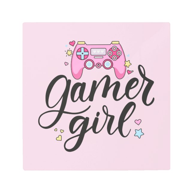 Gamer Girl Metal Print (Front)