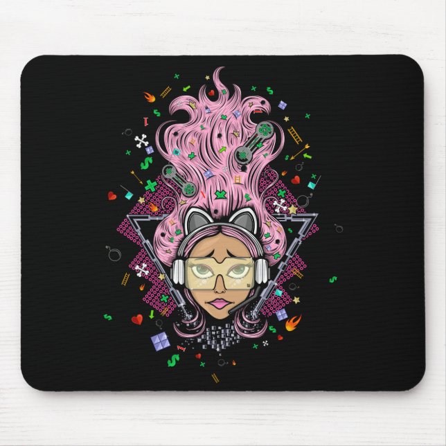Gamer Girl Mouse Pad (Front)