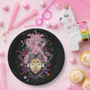 Gamer Girl Paper Plates