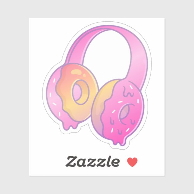 Gamer Girl Pastel Donut Headset Sticker (Sheet)