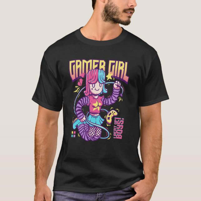 Gamer Girl PC Gaming Video Game E girl Computer Ga T-Shirt (Front)