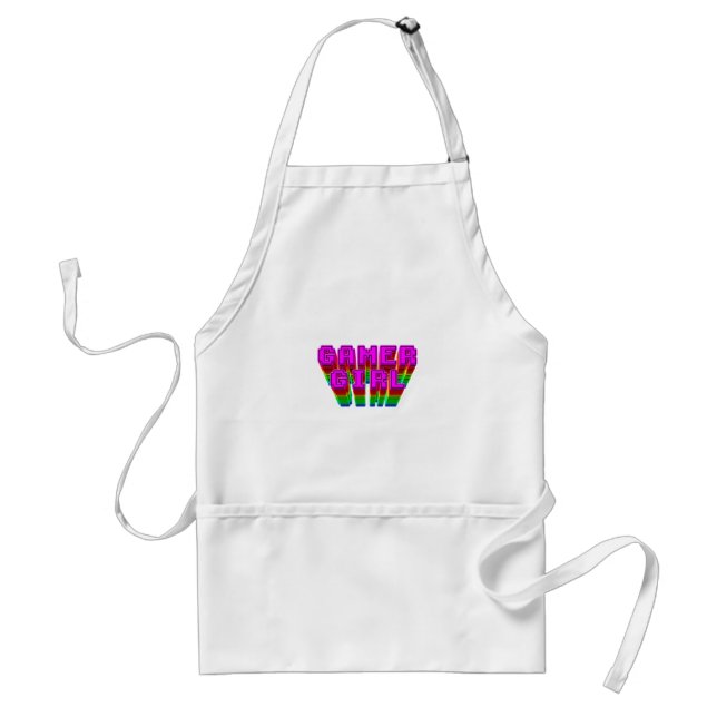 Gamer Girl Text Adult Apron (Front)