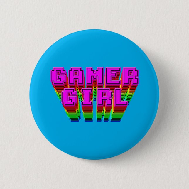 Gamer Girl Text Button (Front)
