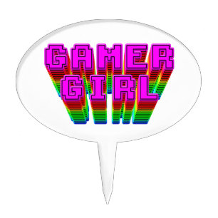 Gamer Girl Text Cake Topper